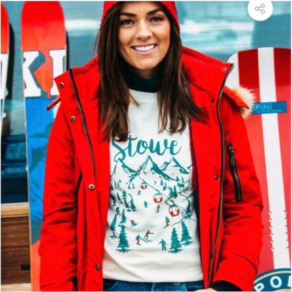 Kiel Patrick James Stowe Ski Graphic Sweatshirt Size Medium